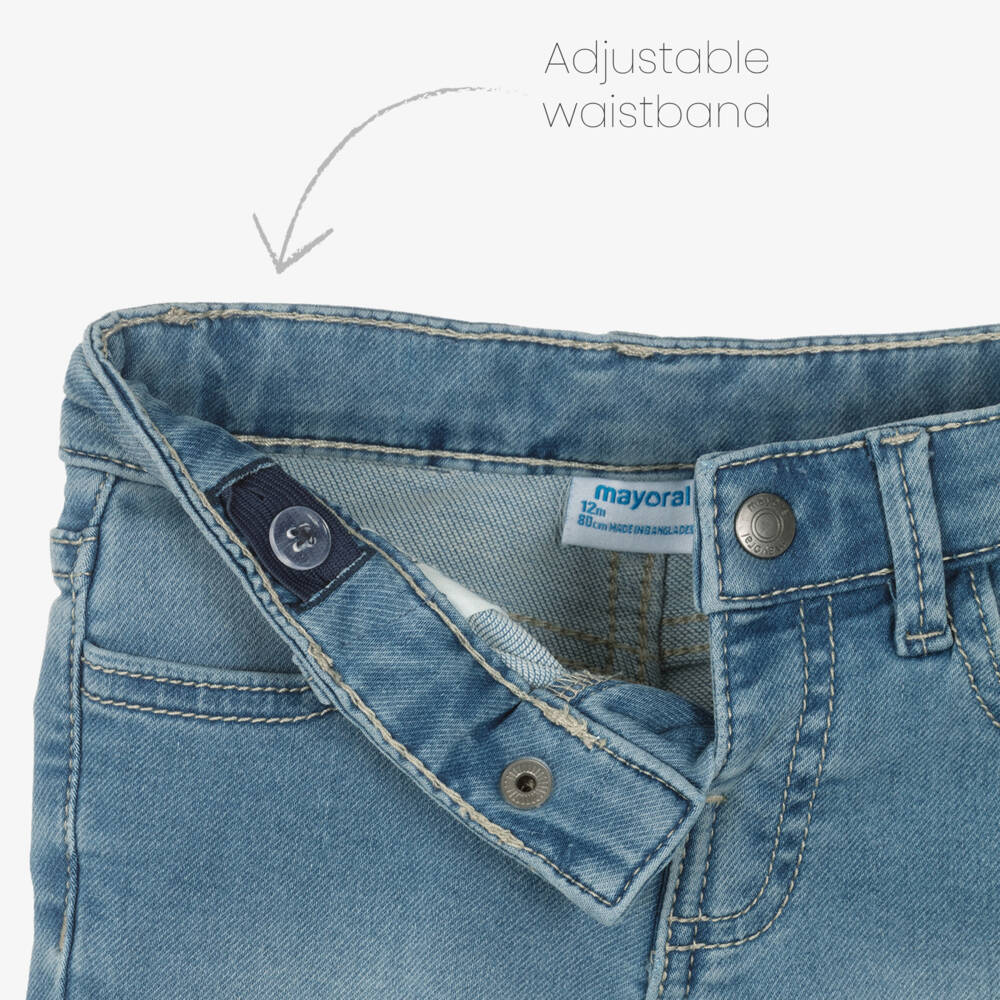 Mayoral-Young Gentlemen's Soft Blue Denim Shorts | Childrensalon Outlet