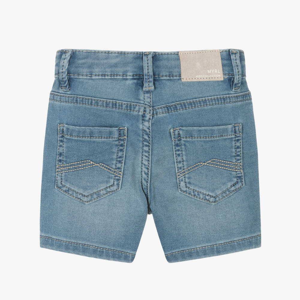Mayoral-Young Gentlemen's Soft Blue Denim Shorts | Childrensalon Outlet