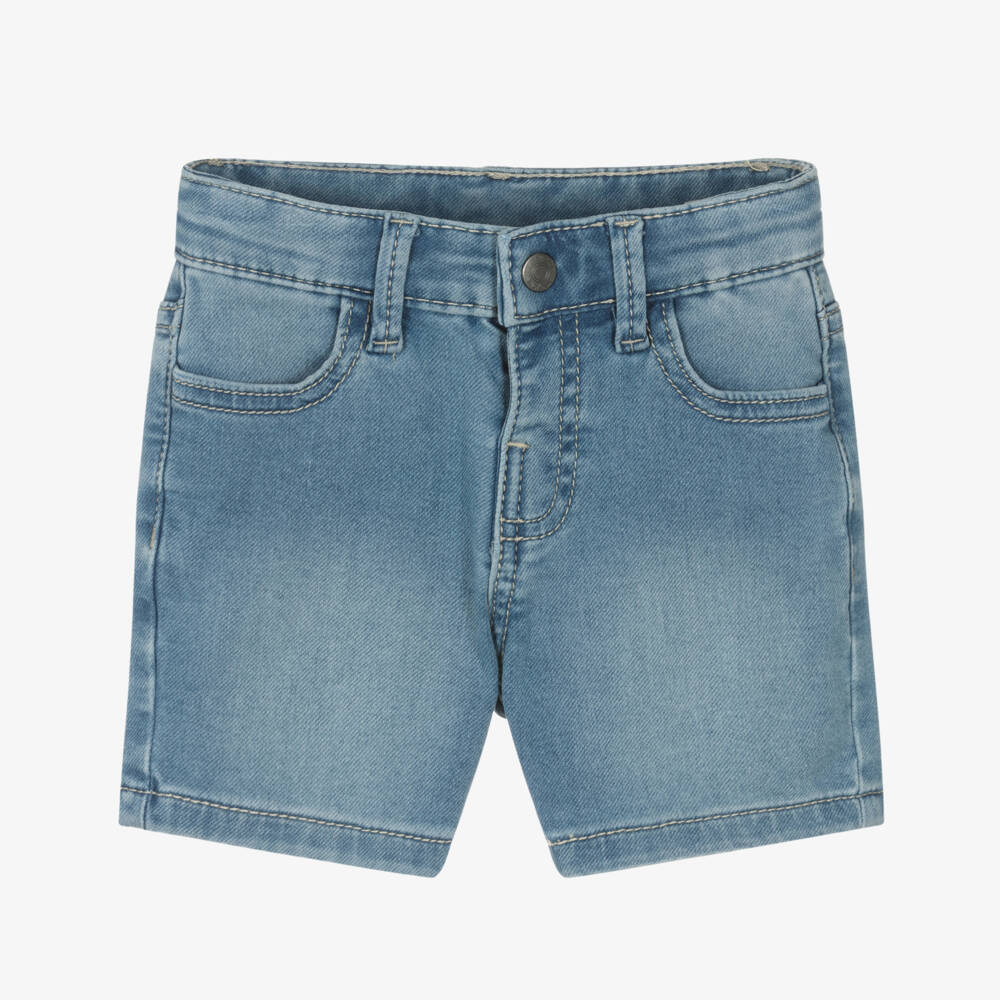 Mayoral-Young Gentlemen's Soft Blue Denim Shorts | Childrensalon Outlet
