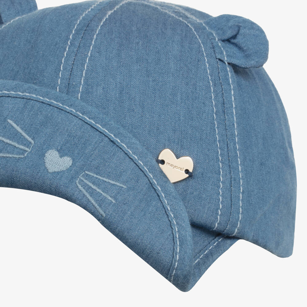 Mayoral-Young Ladies' Sky Kitty Cotton Hat | Childrensalon Outlet
