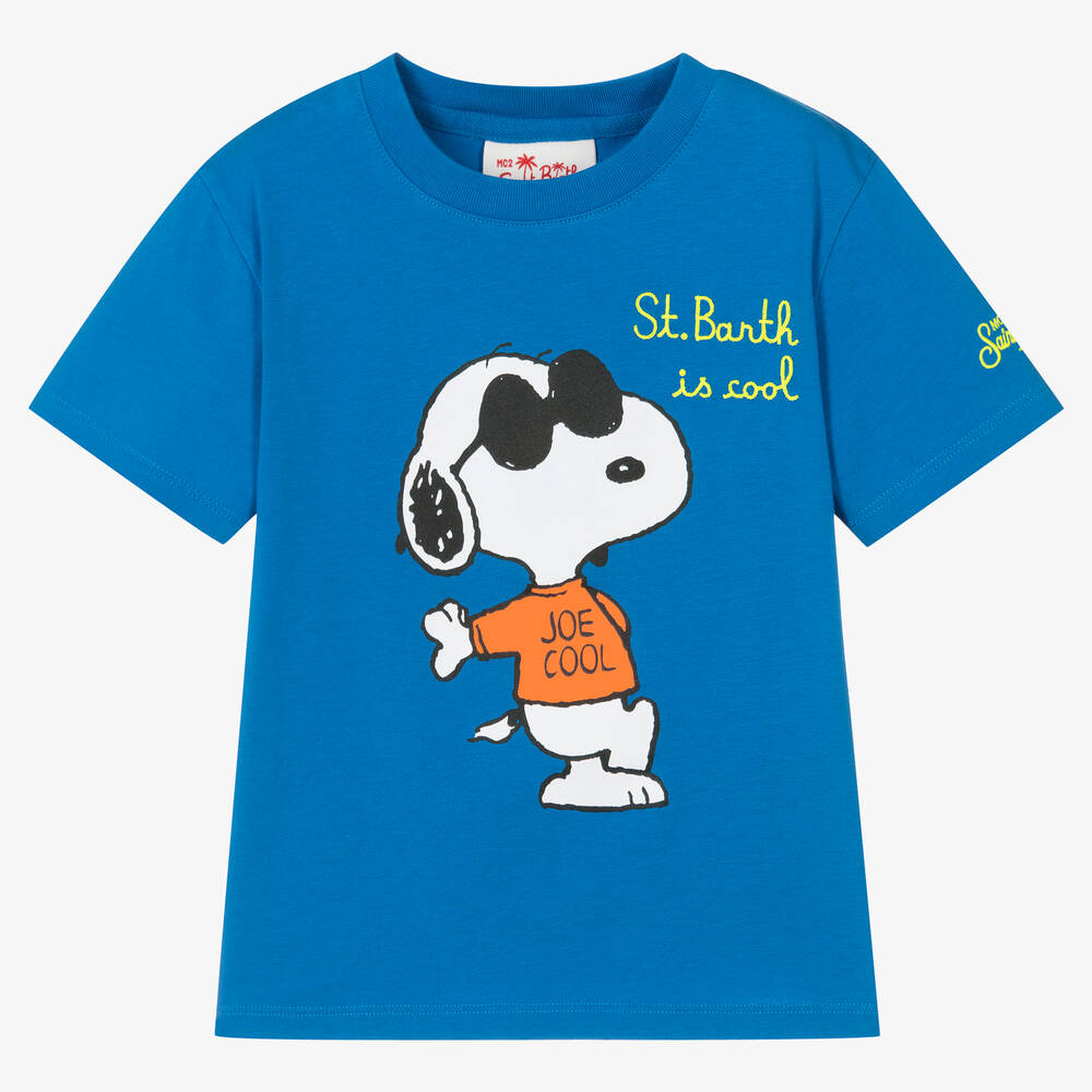 MC2 Saint Barth - Blaues Peanuts T-Shirt für Jungen | Childrensalon