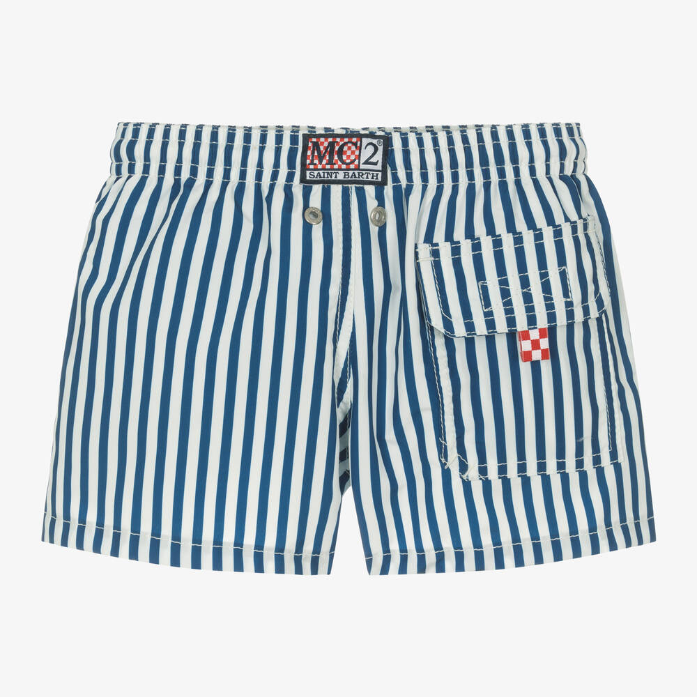 MC2 Saint Barth Boys Blue Stripe Swim Shorts