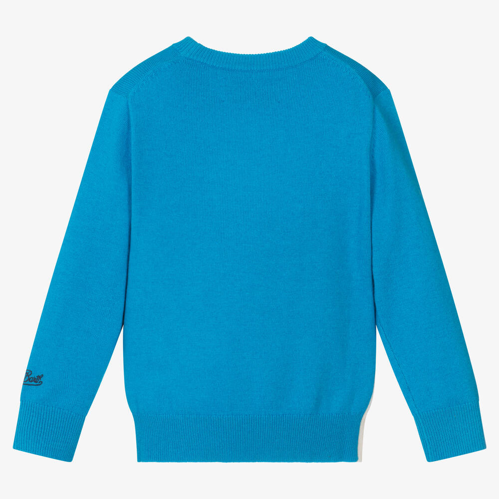 ام سي تو سانت بارث-بلوفر مزيج صوف محبوك لون أزرق فاقع للأولاد | Childrensalon Outlet