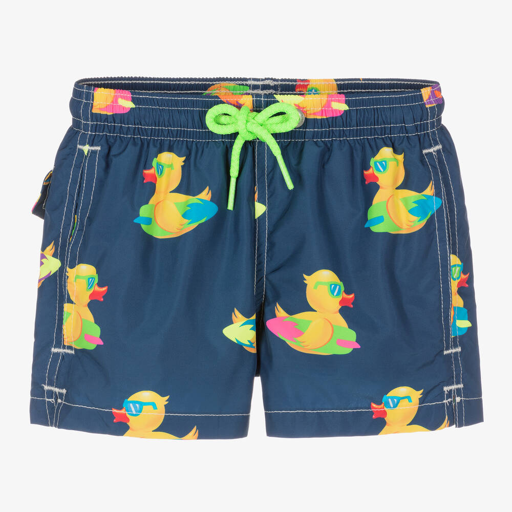 MC2 Saint Barth - Boys Blue & Yellow Duck Swim Shorts | Childrensalon