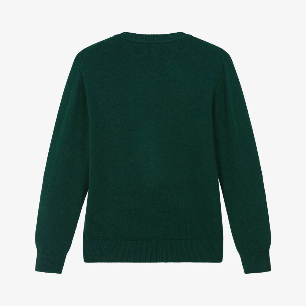MC2 Saint Barth-Boys Forest Green Festive Mickey Knitted Sweater | Childrensalon Outlet