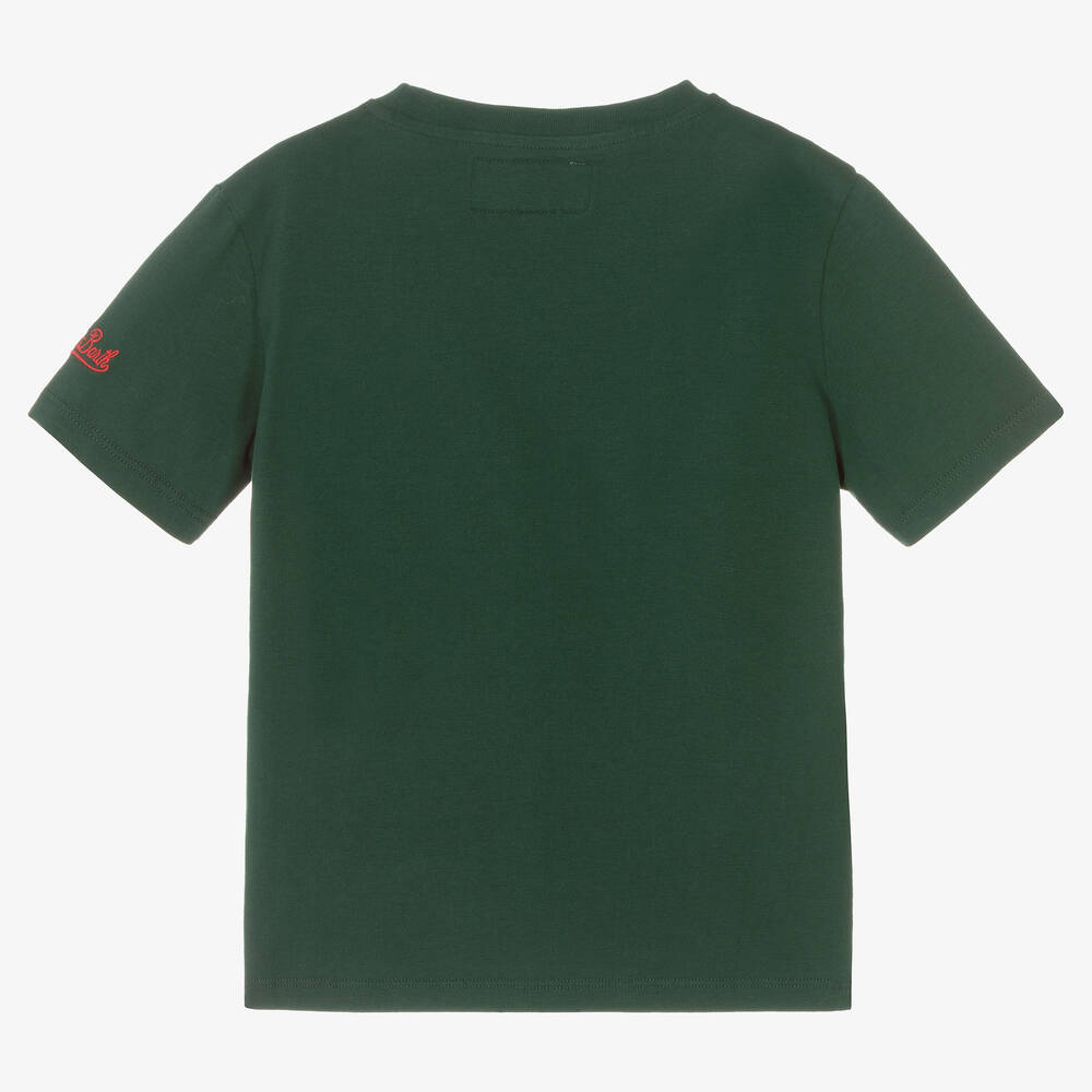 MC2 Saint Barth-تيشيرت قطن لون أخضر داكن للأولاد | Childrensalon Outlet
