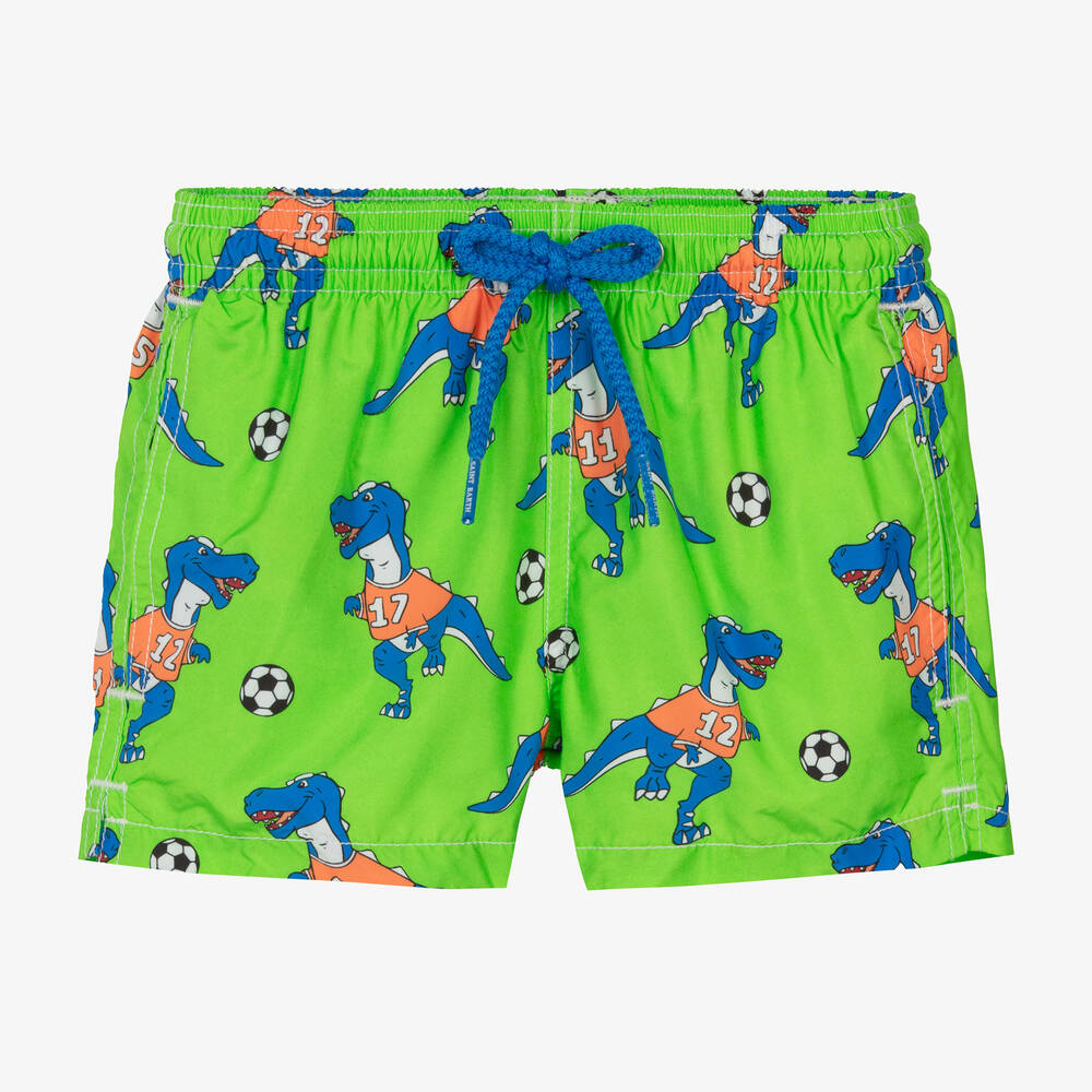 MC2 Saint Barth-Boys Green Football Print Swim Shorts | Childrensalon Outlet