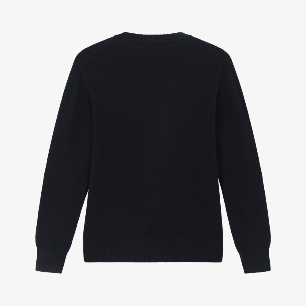 MC2 Saint Barth-Boys Navy Blue Festive Snoopy Knitted Sweater | Childrensalon Outlet
