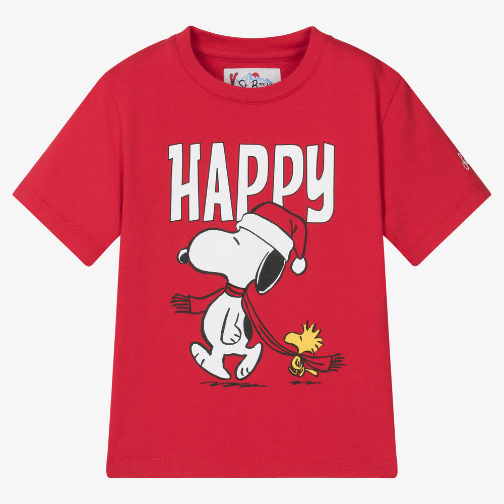 MC2 Saint Barth - Красная футболка с принтом Peanuts | Childrensalon