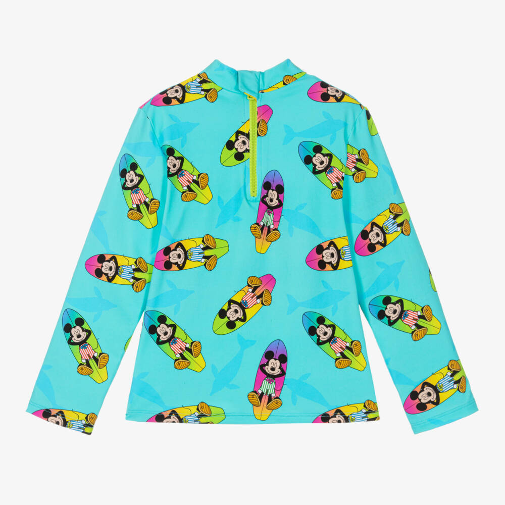 MC2 Saint Barth-Boys Turquoise Mickey Rash Vest | Childrensalon Outlet