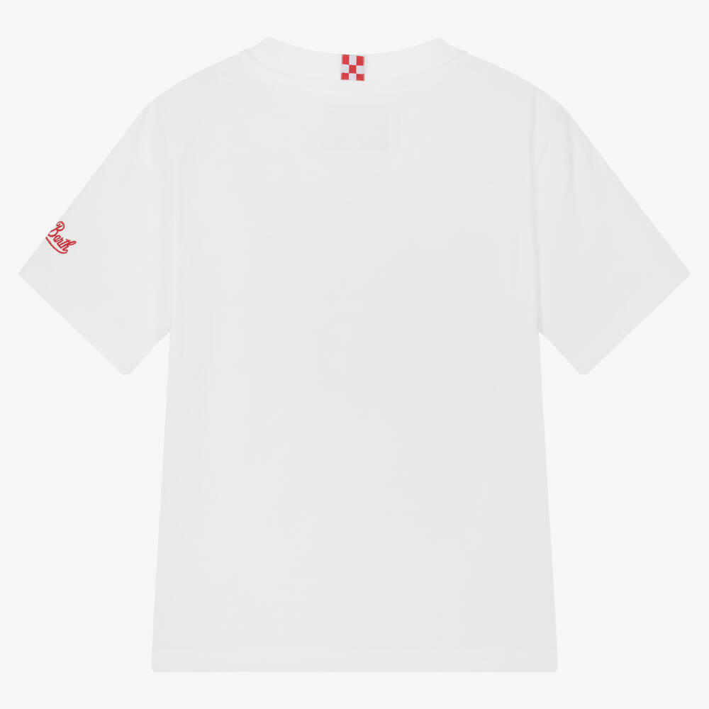 MC2 Saint Barth-Boys White Cotton Dinosaur T-Shirt | Childrensalon Outlet