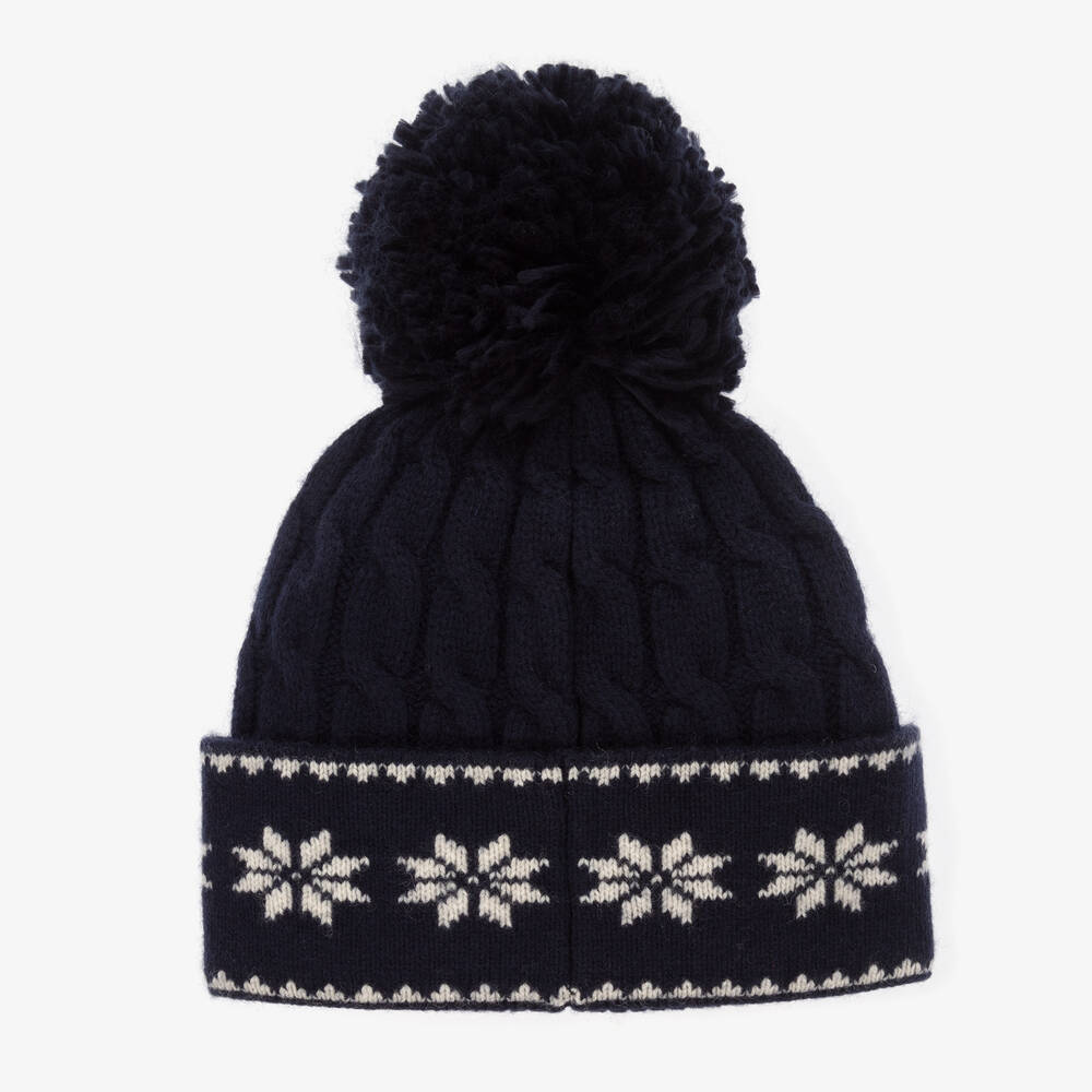 ام سي تو سانت بارث-قبعة مزيج صوف وكشمير محبوك لون كحلي للأولاد | Childrensalon Outlet