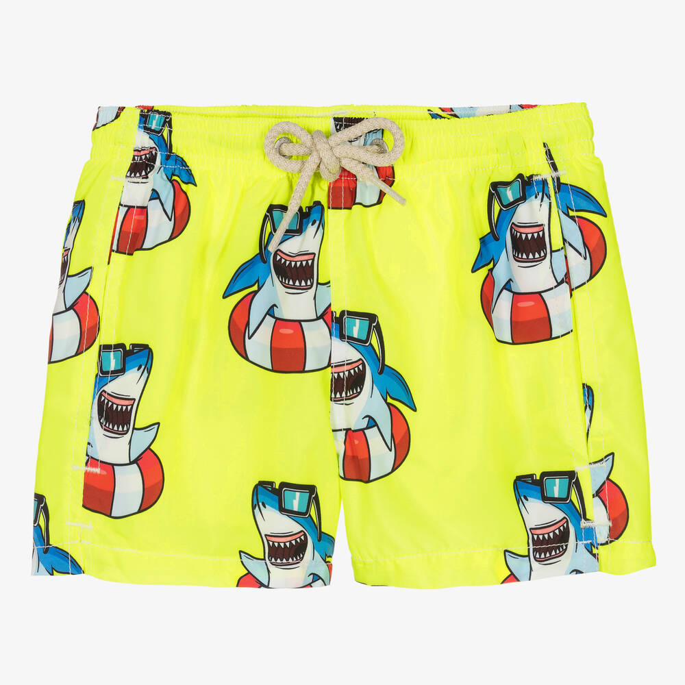 MC2 Saint Barth - Gelbe Badeshorts mit Hai-Print | Childrensalon