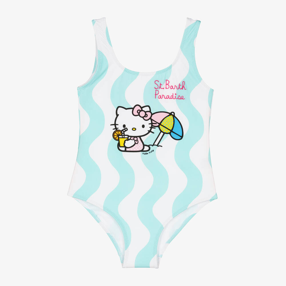 MC2 Saint Barth-Girls Blue Hello Kitty Swimsuit | Childrensalon Outlet