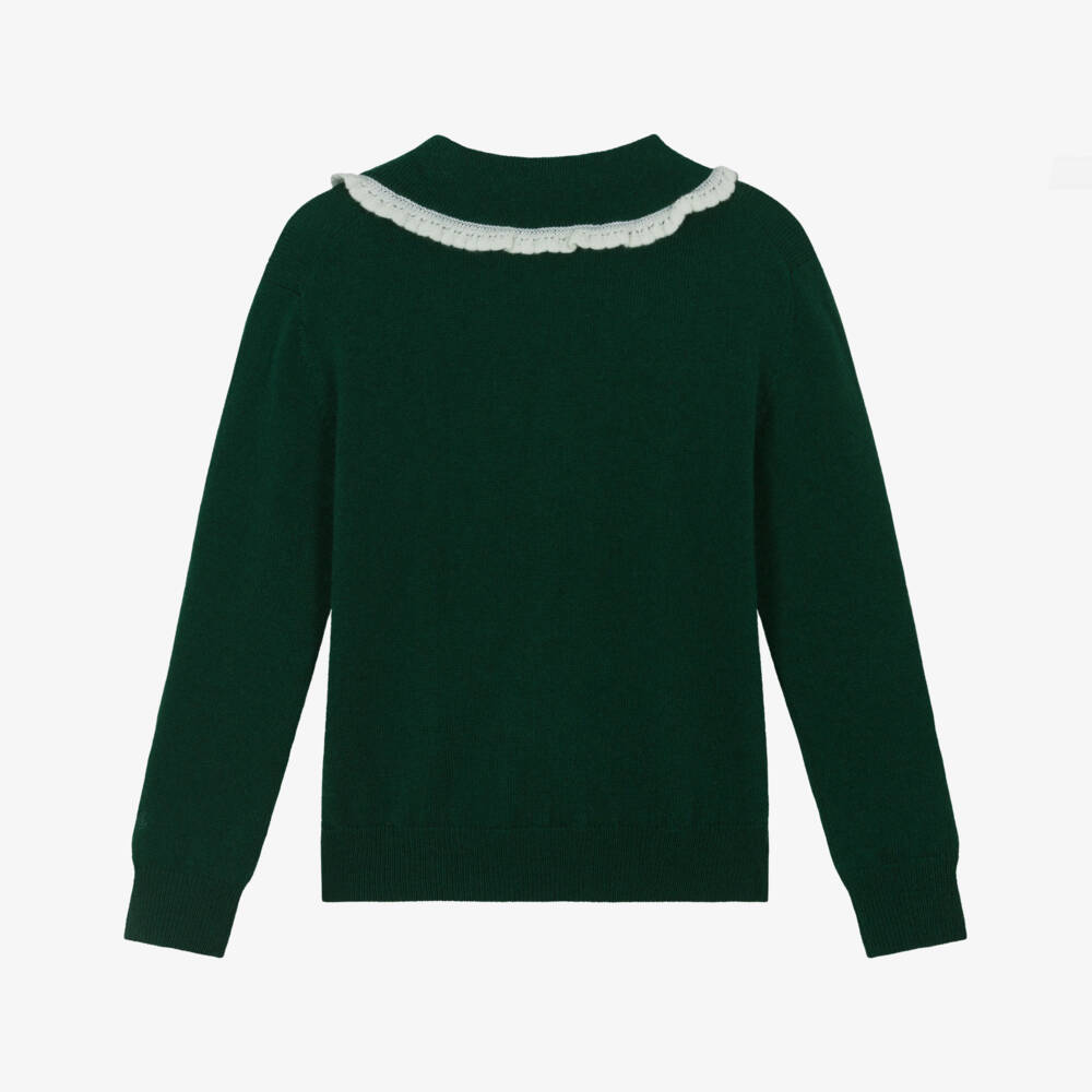 MC2 Saint Barth-Girls Forest Green Snoopy Knitted Sweater | Childrensalon Outlet