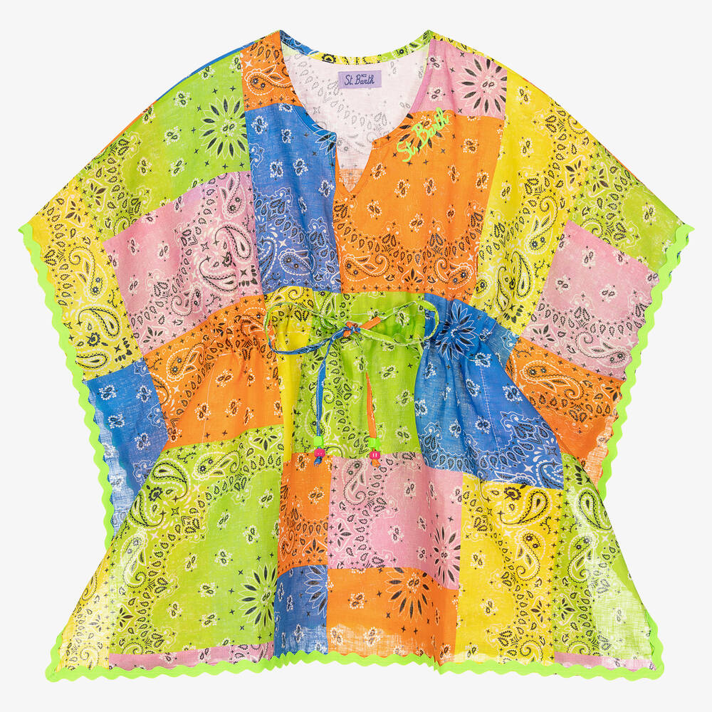 MC2 Saint Barth - Girls Multicolour Bandana Print Kaftan | Childrensalon