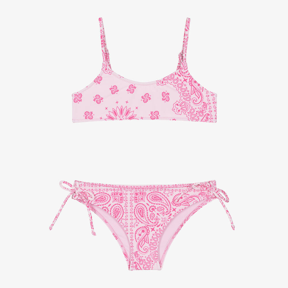 MC2 Saint Barth-Girls Pink Bandana Print Bikini | Childrensalon Outlet