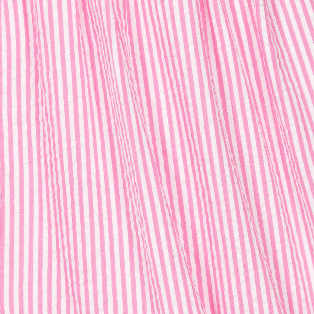MC2 Saint Barth-Розовое хлопковое платье в полоску | Childrensalon Outlet