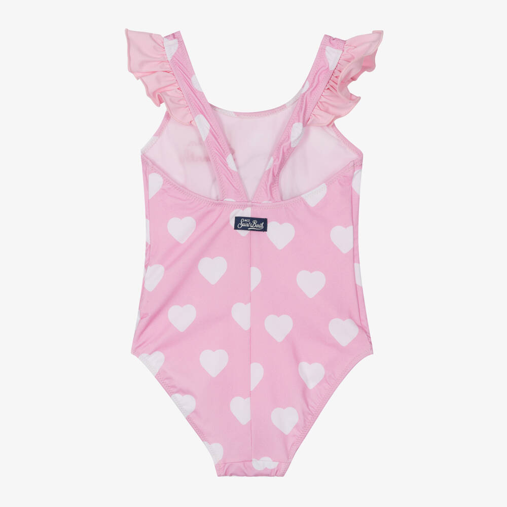 MC2 Saint Barth-Girls Pink Heart Snoopy Swimsuit | Childrensalon Outlet