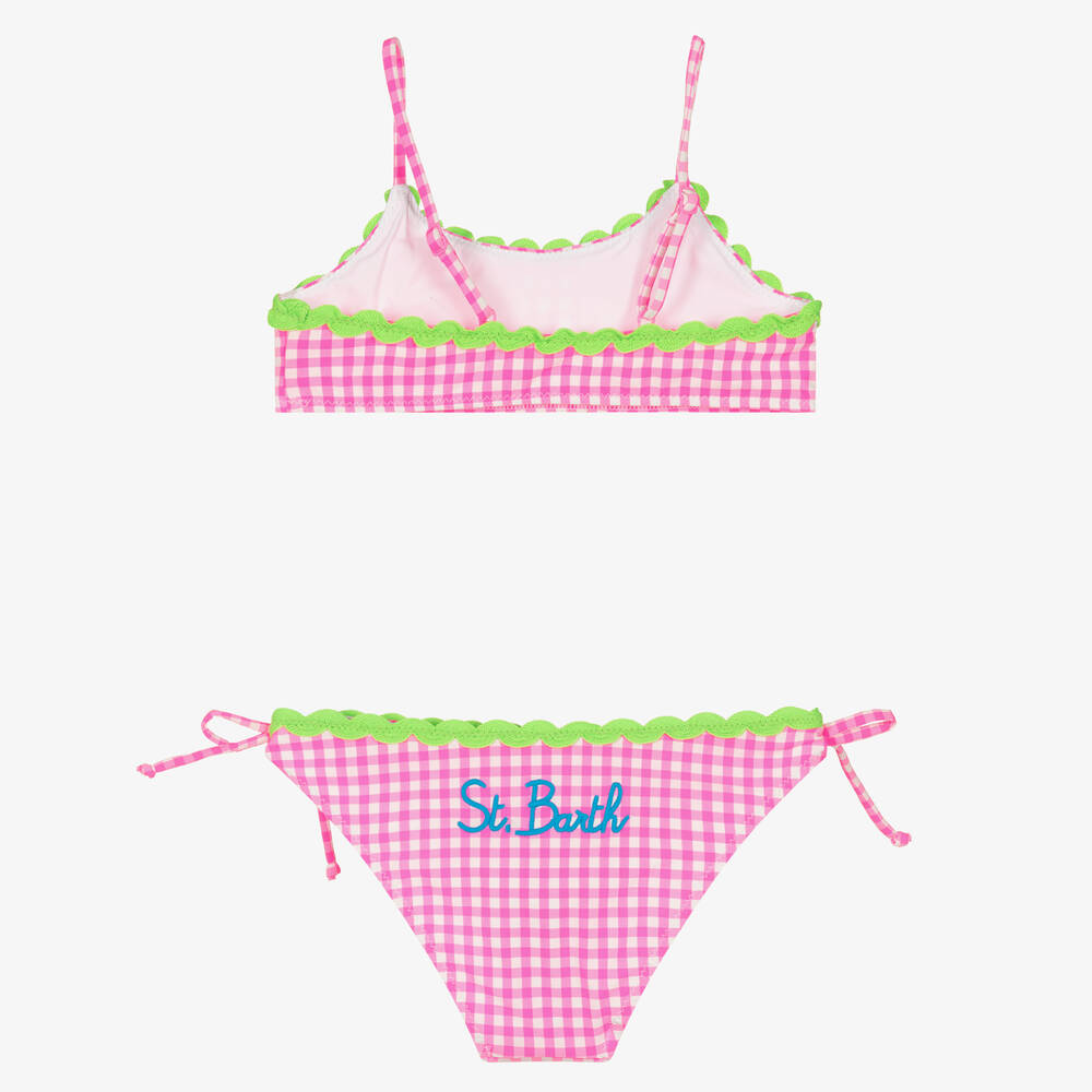 MC2 Saint Barth-Girls Pink & White Gingham Bikini | Childrensalon Outlet