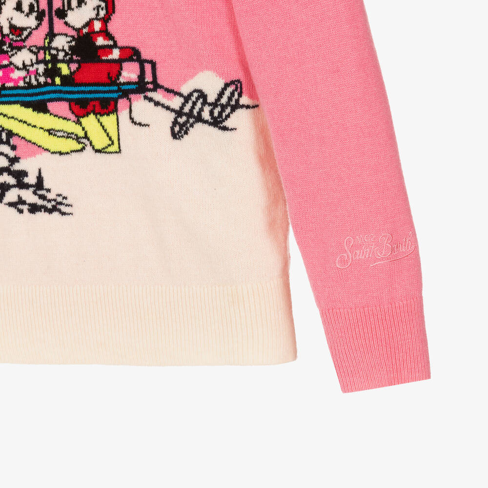 MC2 Saint Barth-Розовый шерстяной свитер Disney для девочек | Childrensalon Outlet
