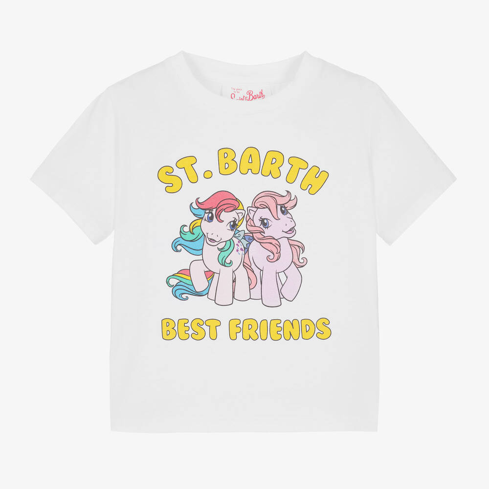 MC2 Saint Barth-Girls White Cotton My Little Pony T-Shirt | Childrensalon Outlet