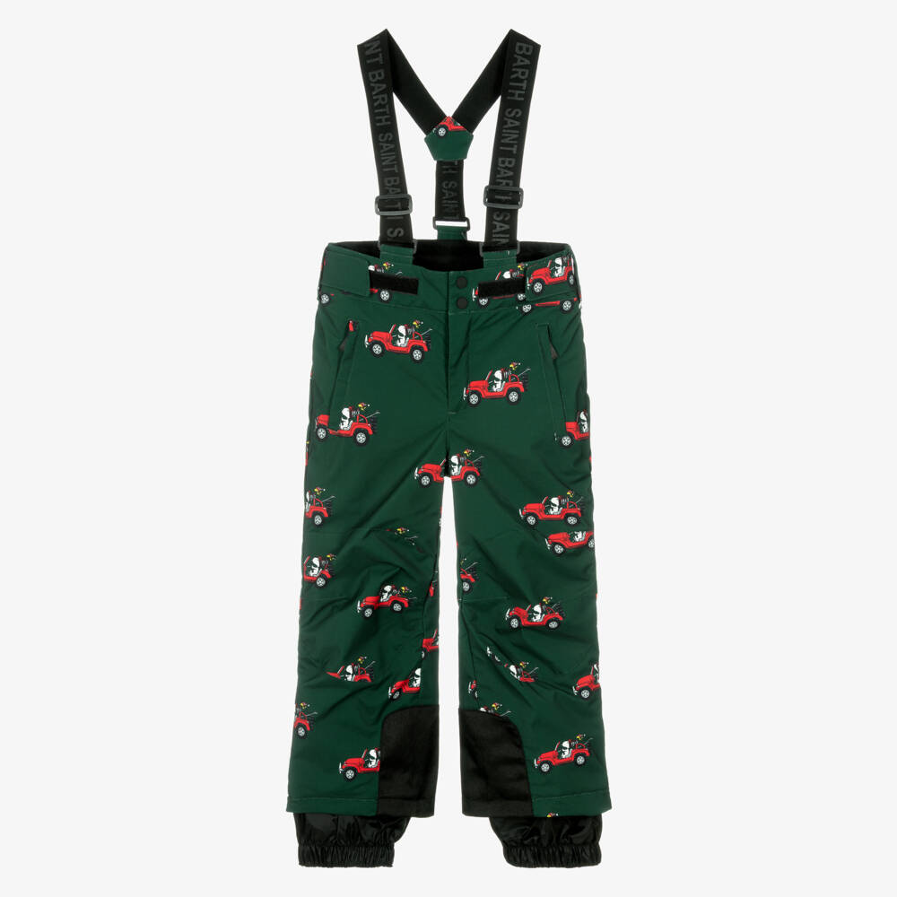 MC2 Saint Barth-Green & Black Snoopy Technical Ski Trousers | Childrensalon Outlet