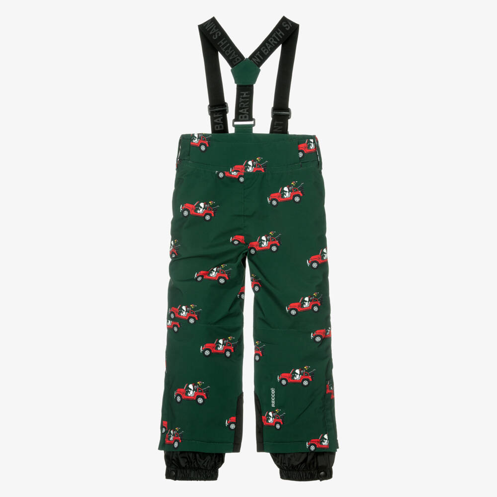 MC2 Saint Barth-Green & Black Snoopy Technical Ski Trousers | Childrensalon Outlet