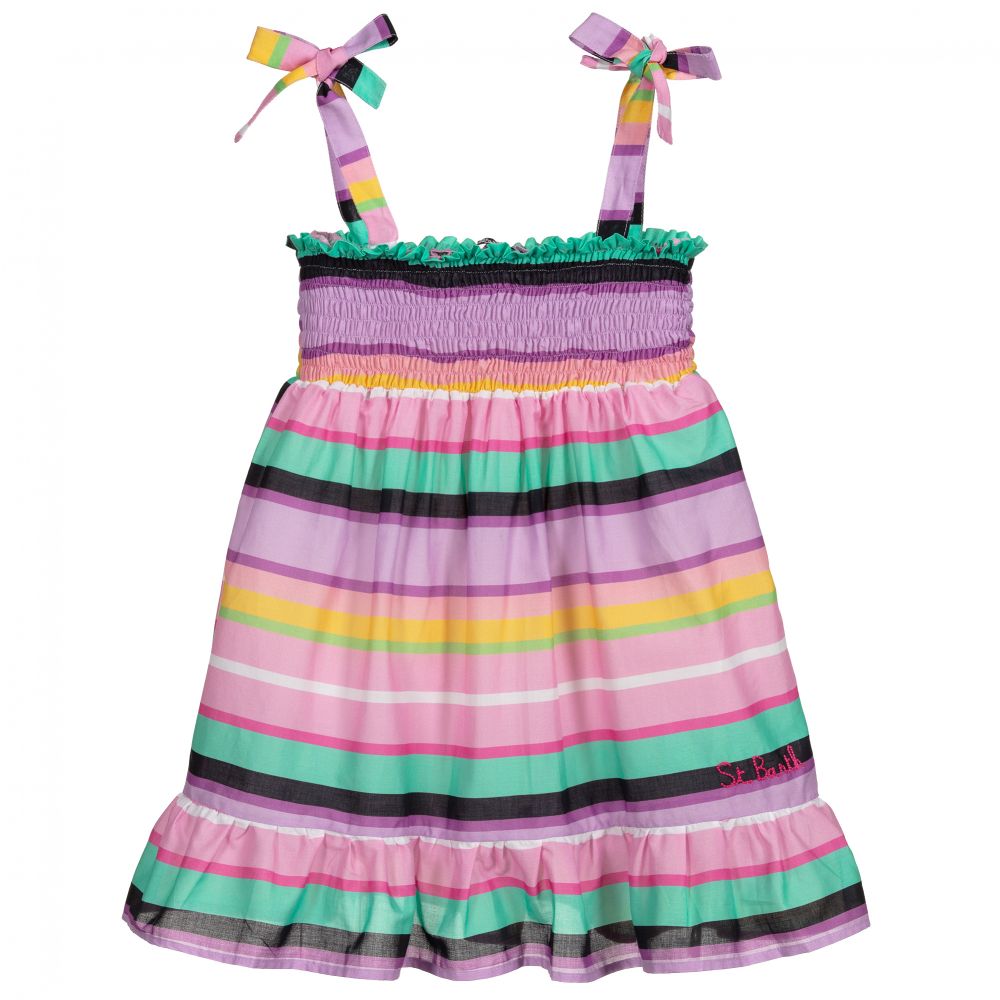 MC2 Saint Barth - Pink Striped Sun Dress | Childrensalon
