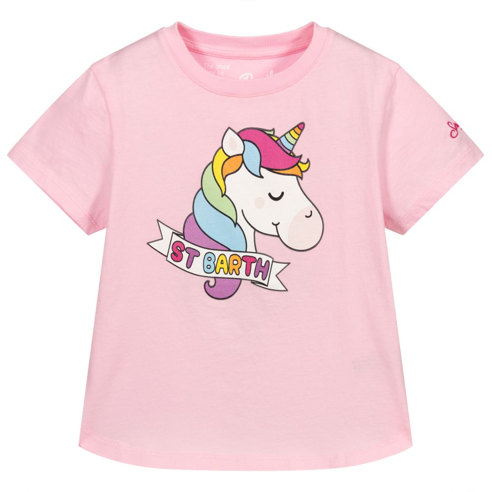 MC2 Saint Barth - Pink Unicorn T-Shirt | Childrensalon