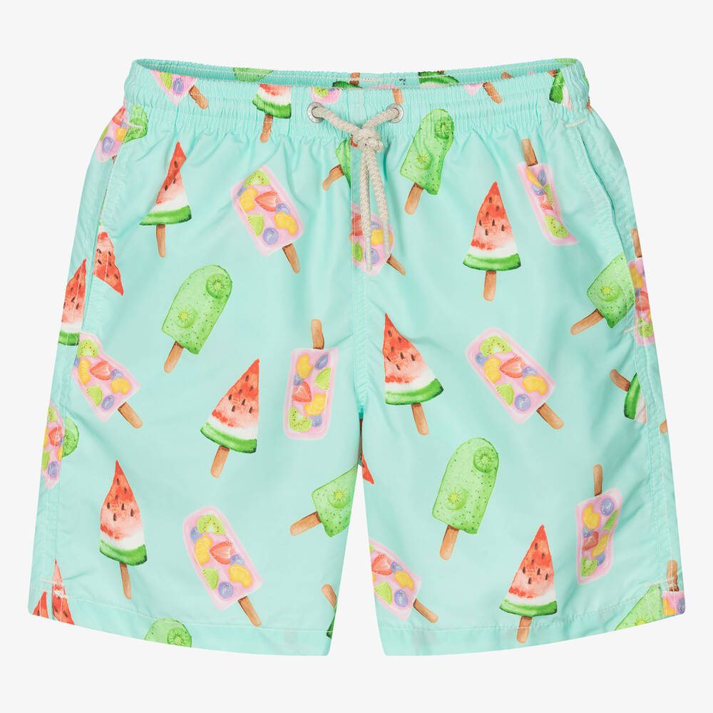 Teen Boys Aqua Green Ice Lolly Swim Shorts