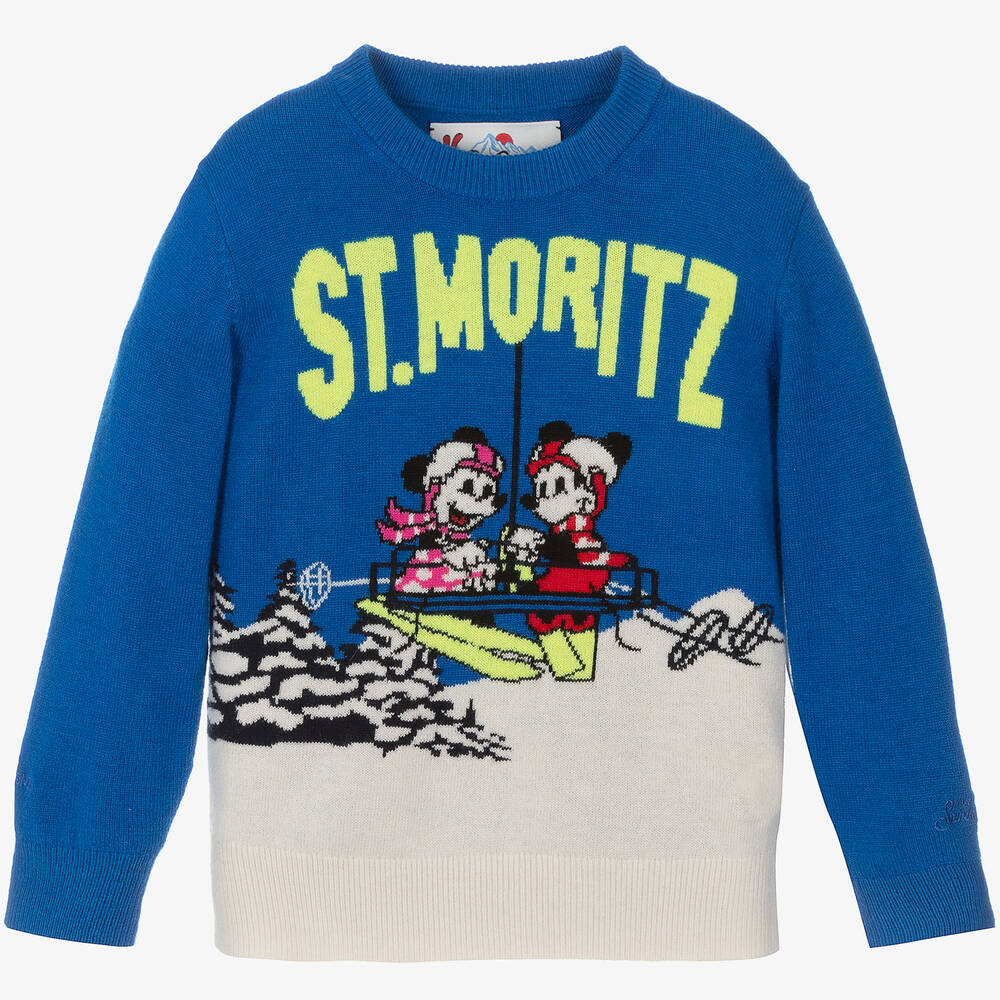 MC2 Saint Barth - Синий шерстяной свитер Disney для подростков | Childrensalon