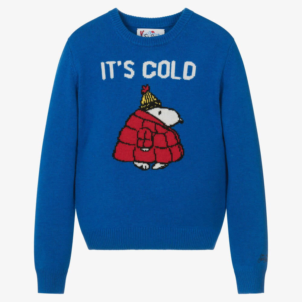 MC2 Saint Barth - Teen Boys Blue Peanuts Wool Jumper | Childrensalon