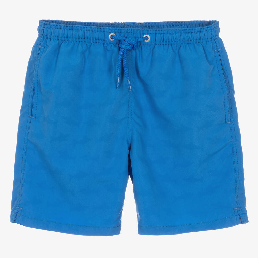 MC2 Saint Barth-Teen Boys Blue Print-Reveal Swim Shorts | Childrensalon Outlet