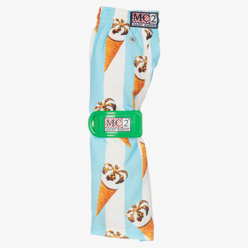 MC2 Saint Barth-Teen Boys Blue & White Ice Cream Swim Shorts | Childrensalon Outlet