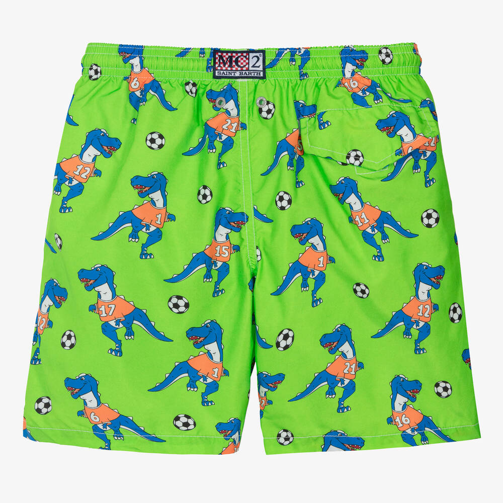 MC2 Saint Barth-Teen Boys Green Football Print Swim Shorts | Childrensalon Outlet