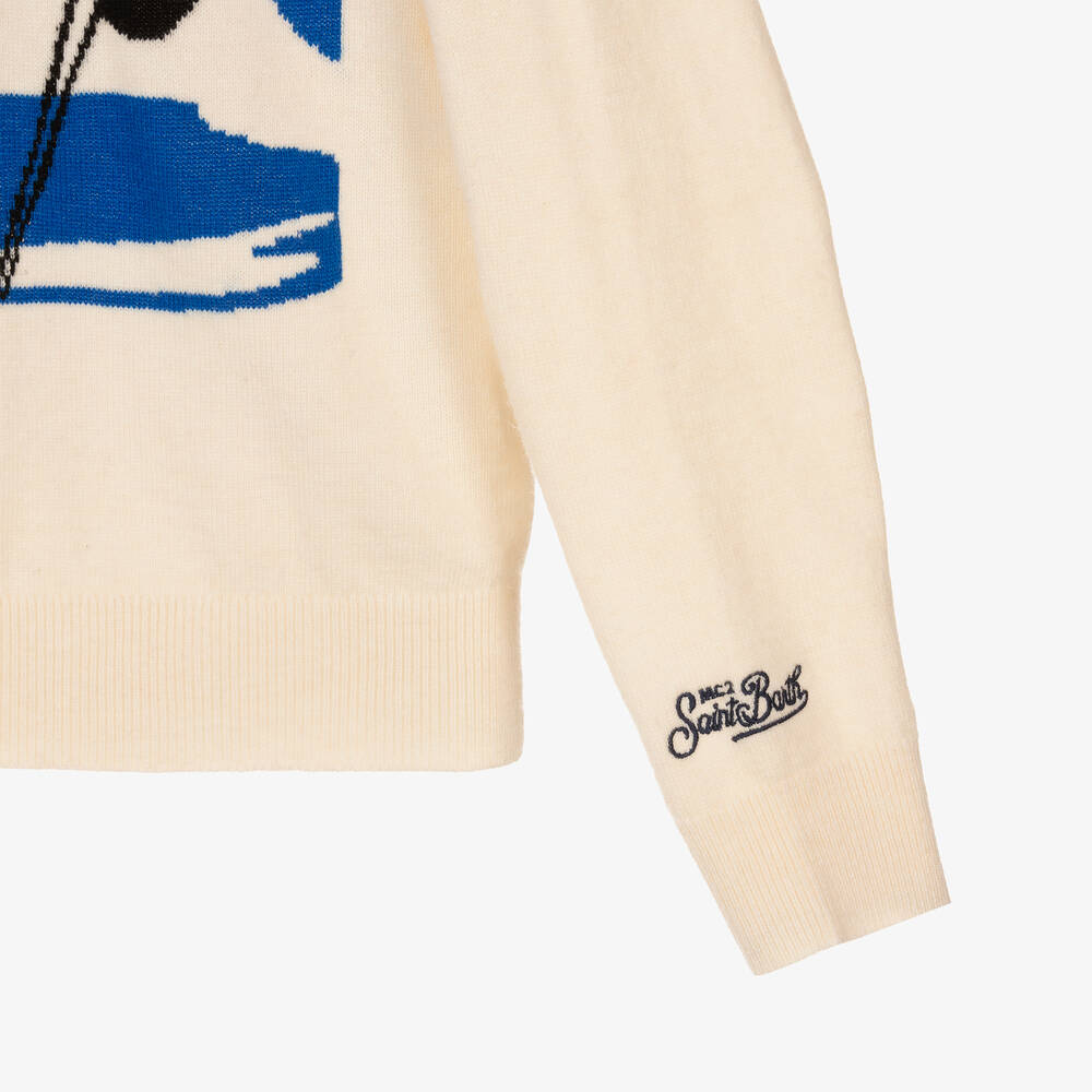 MC2 Saint Barth-Кремовый шерстяной свитер для подростков | Childrensalon Outlet