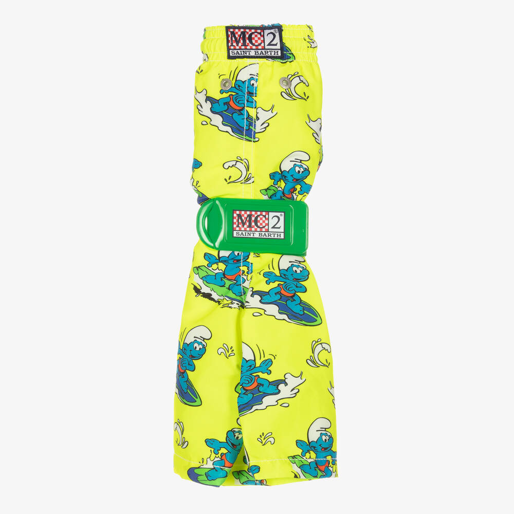 MC2 Saint Barth-شورت سباحة تينز ولادي لون أصفر نيون | Childrensalon Outlet