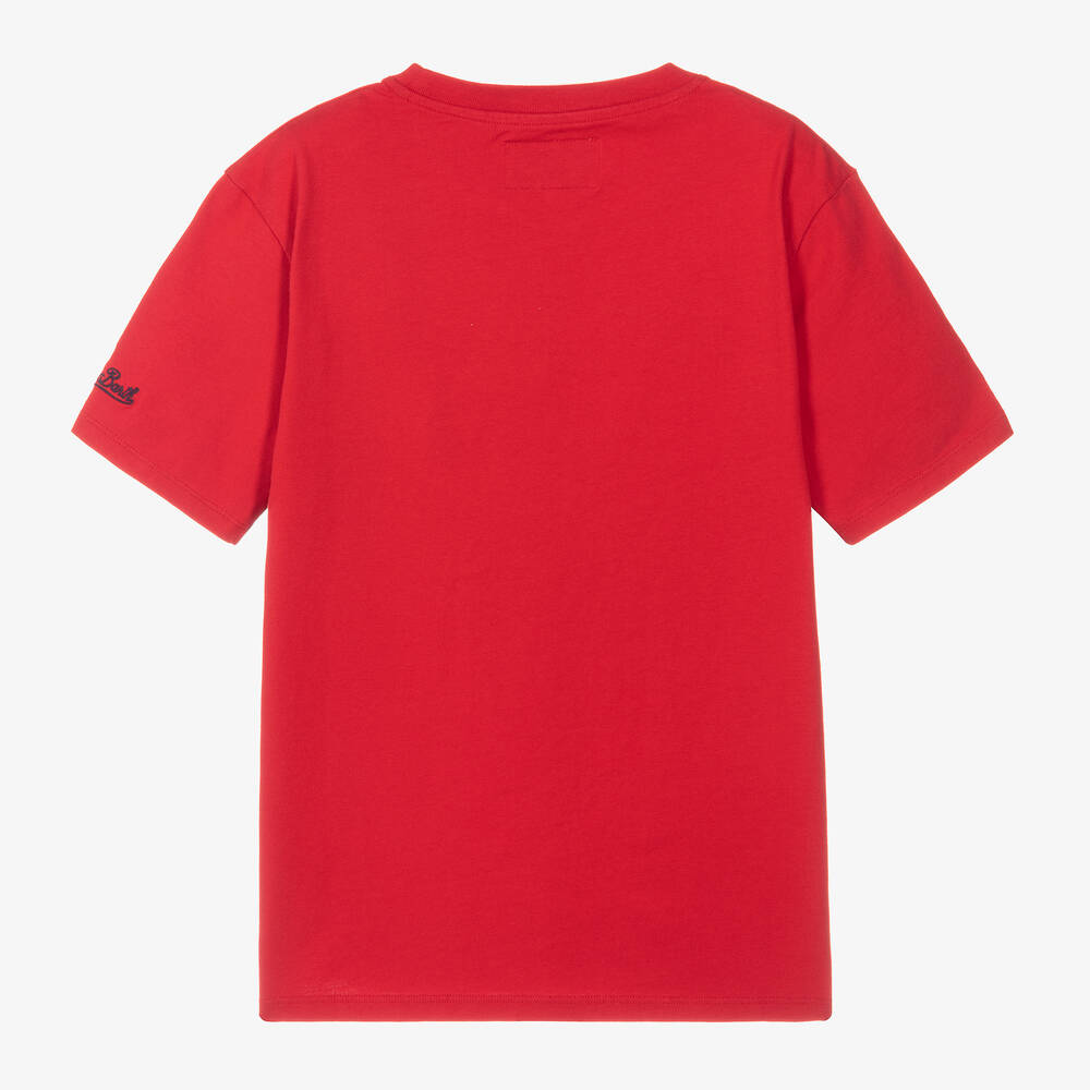 MC2 Saint Barth-Красная хлопковая футболка с динозавром | Childrensalon Outlet