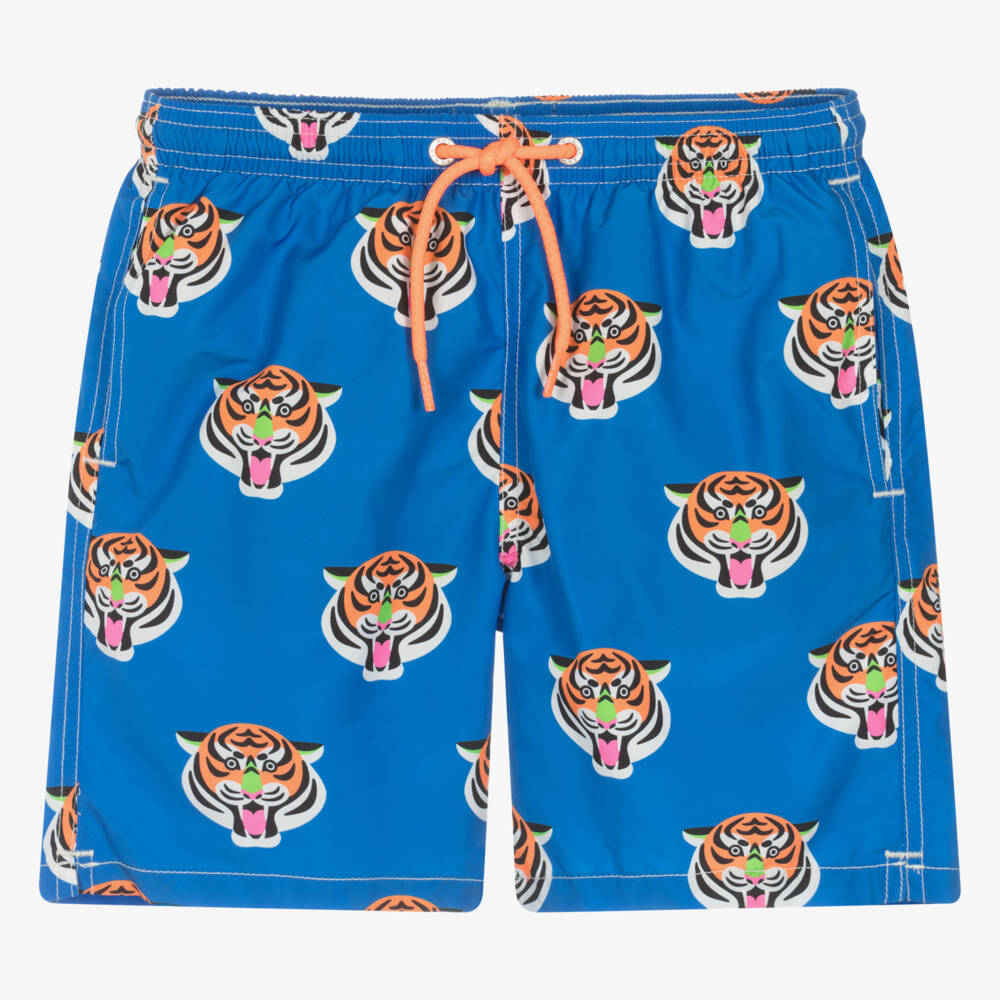 MC2 Saint Barth-Teen Boys Vibrant Tiger Swim Trunks | Childrensalon Outlet