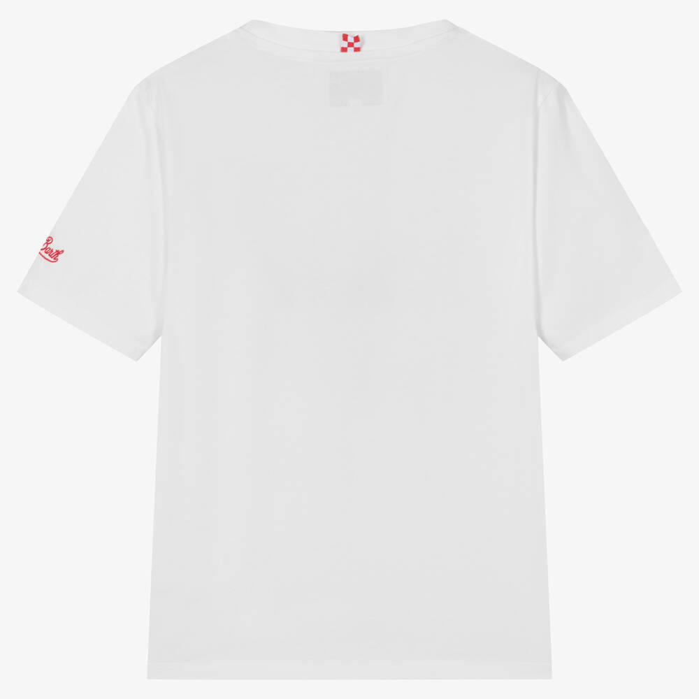 MC2 Saint Barth-Белая хлопковая футболка с динозавром | Childrensalon Outlet