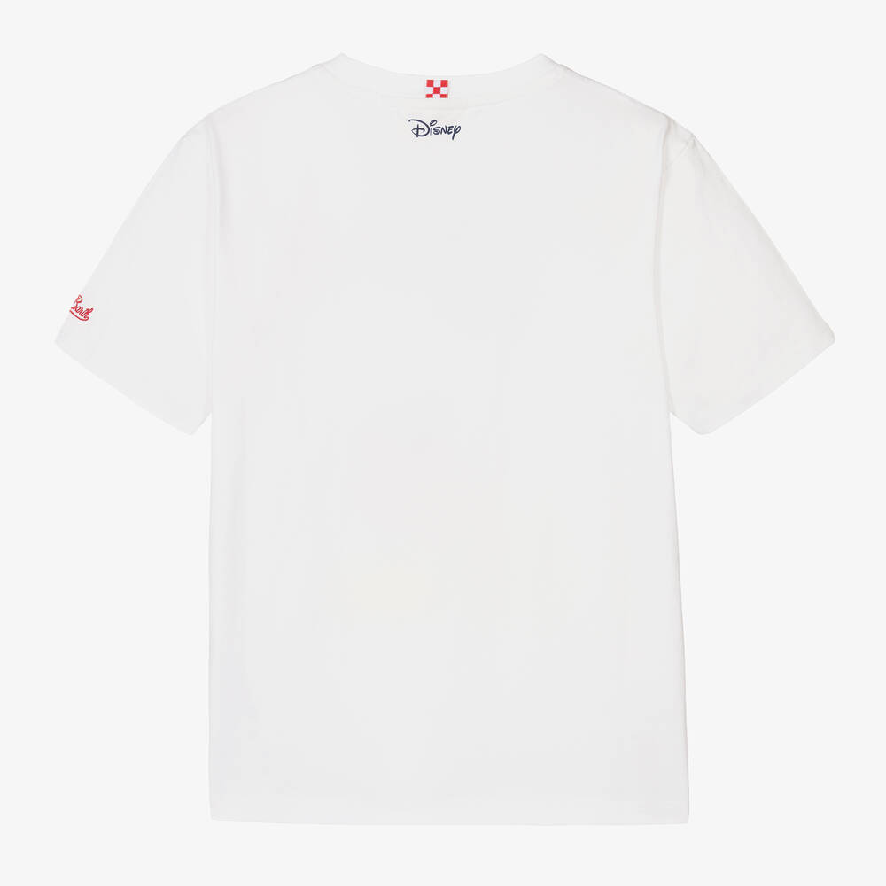 MC2 Saint Barth-Teen Boys White Disney Mickey Mouse T-Shirt | Childrensalon Outlet