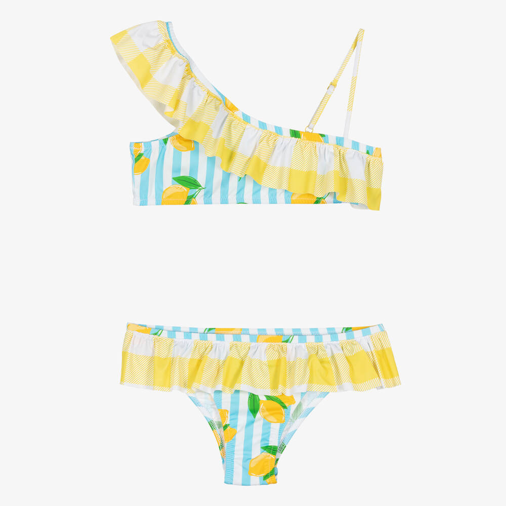 MC2 Saint Barth-Teen Girls Blue Stripes & Lemons Bikini | Childrensalon Outlet