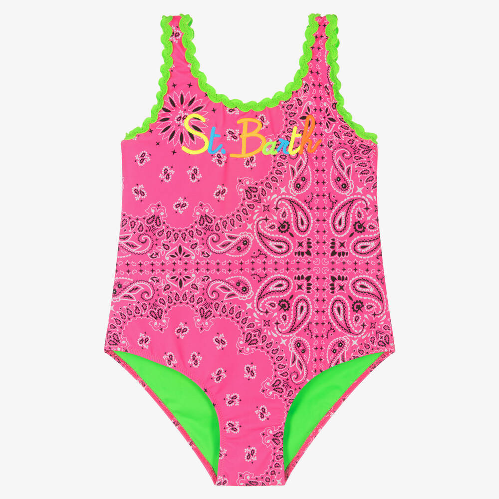 MC2 Saint Barth - Neonpinker Teen Paisley-Badeanzug | Childrensalon