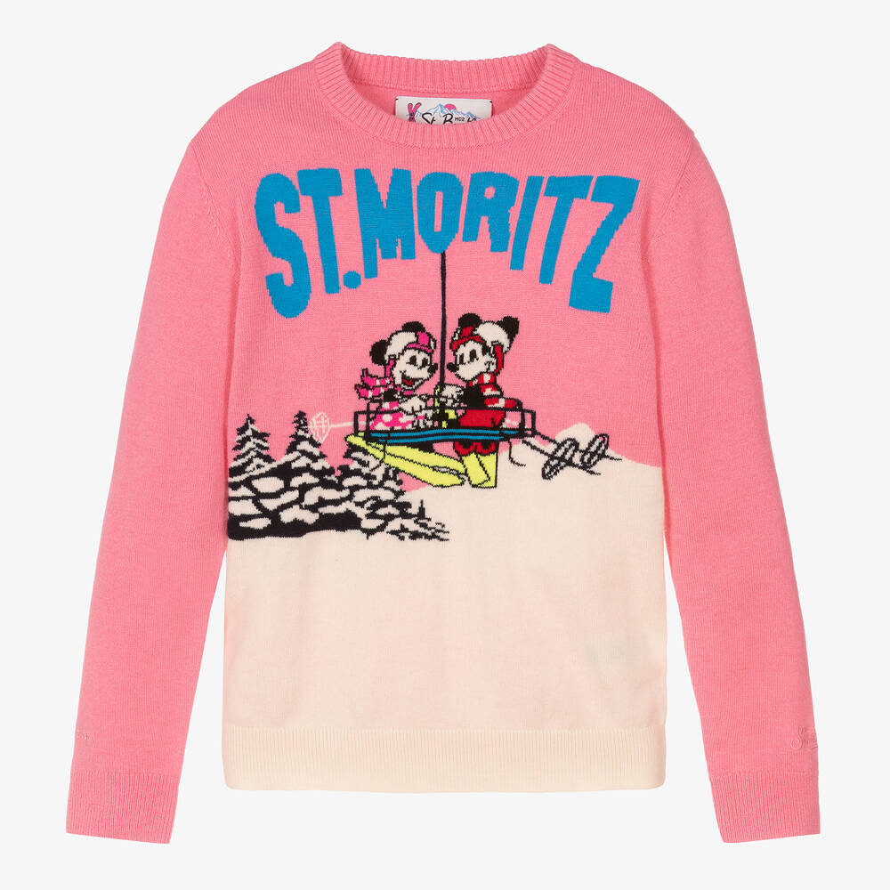 MC2 Saint Barth - Teen Girls Pink Disney Wool Sweater | Childrensalon