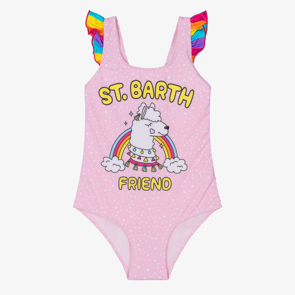 MC2 Saint Barth - Rosa Teen Regenbogen-Lama-Badeanzug | Childrensalon