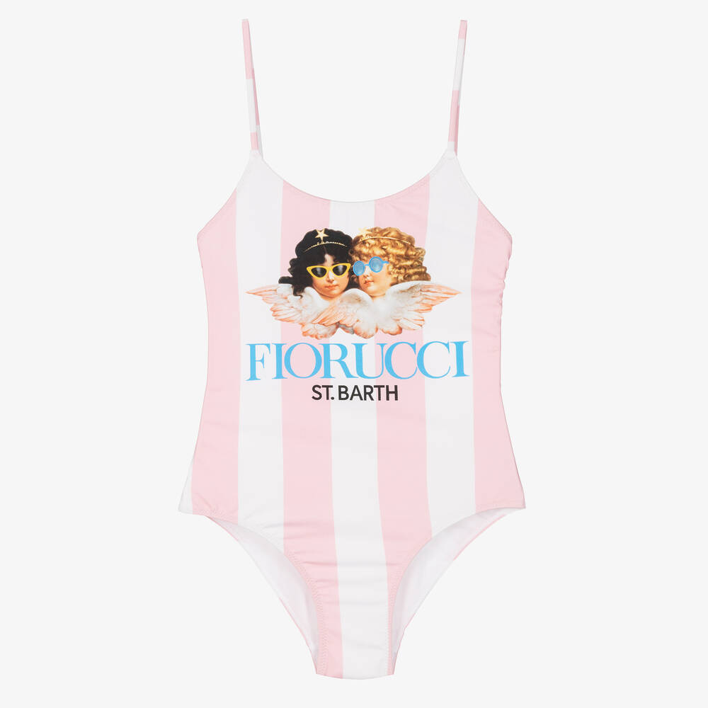 MC2 Saint Barth - Teen Fiorucci Badeanzug rosa & weiß | Childrensalon