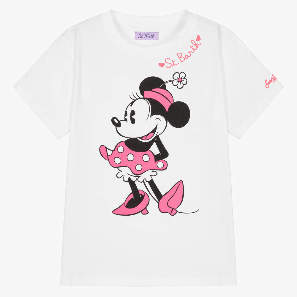MC2 Saint Barth - Weißes Teen Disney Baumwoll-T-Shirt | Childrensalon