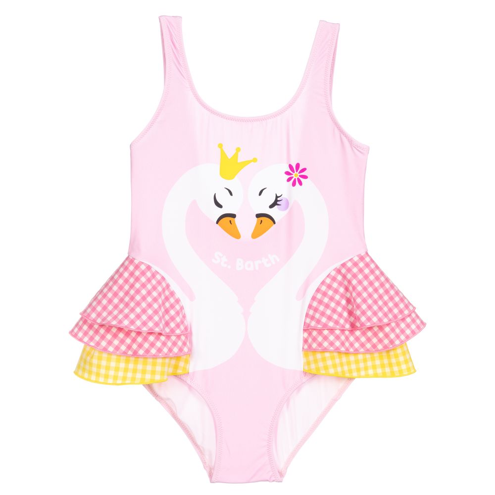 MC2 Saint Barth - Teen Pink Swan Swimsuit | Childrensalon