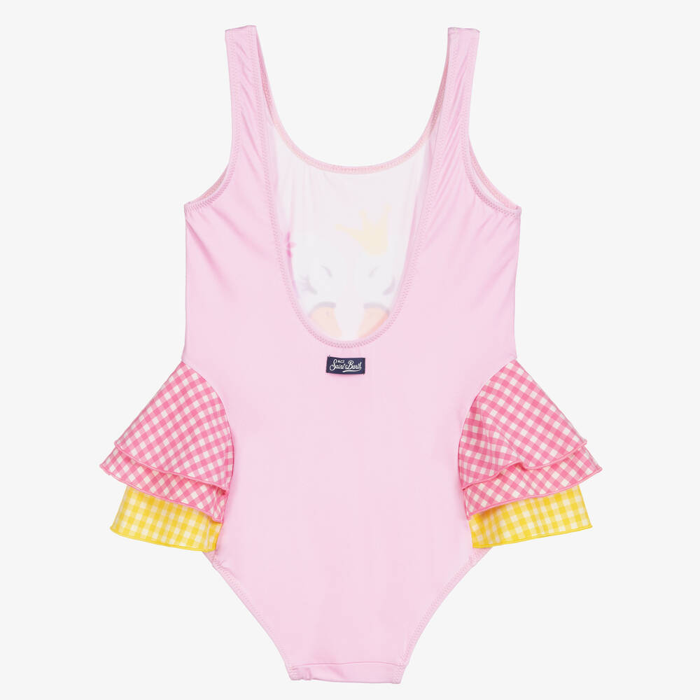 MC2 Saint Barth-Розовый купальник с лебедями для подростков | Childrensalon Outlet
